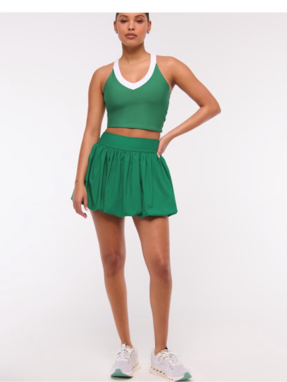 Abercrombie and fitch green bubble hem skort sizs medium nwt